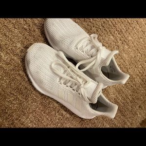 White adidas running shoes